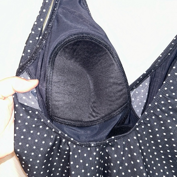 Miraclesuit Onepiece Swimsuit Black White Polkadot  Sz 12 - Picture 5 of 7